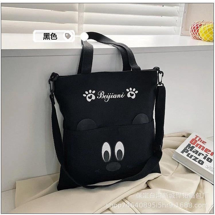 M002, Large-capacity crossbody bag Japanese and Korean printed women's bag canvas bag new student shoulder canvas bag