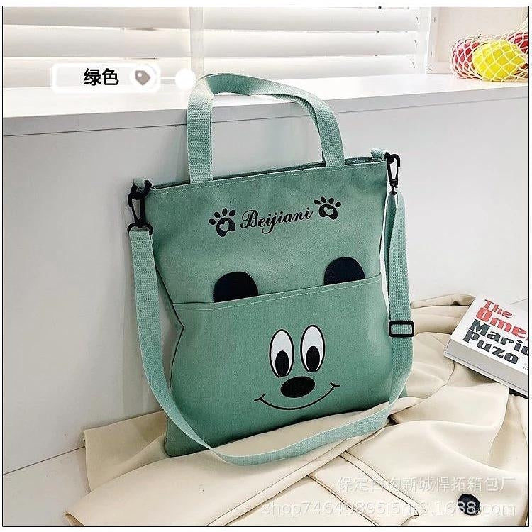 M002, Large-capacity crossbody bag Japanese and Korean printed women's bag canvas bag new student shoulder canvas bag