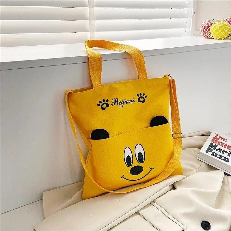 M002, Large-capacity crossbody bag Japanese and Korean printed women's bag canvas bag new student shoulder canvas bag