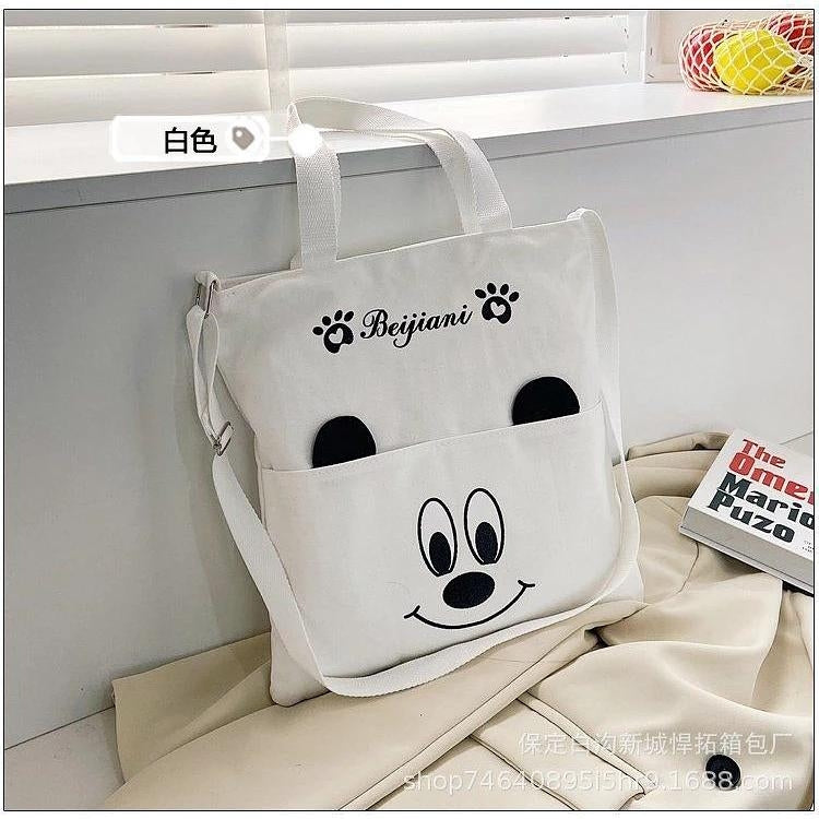 M002, Large-capacity crossbody bag Japanese and Korean printed women's bag canvas bag new student shoulder canvas bag