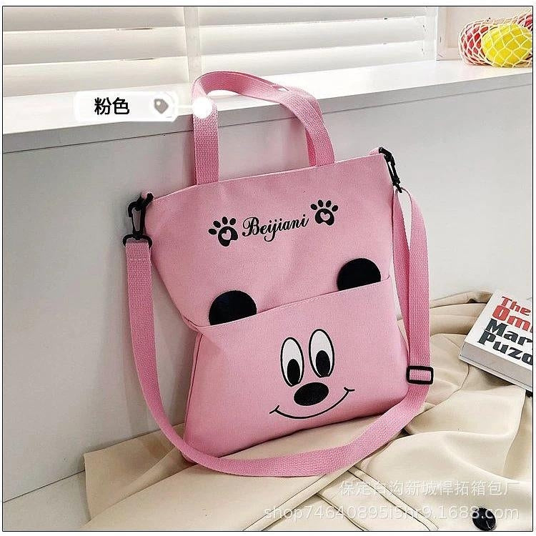 M002, Large-capacity crossbody bag Japanese and Korean printed women's bag canvas bag new student shoulder canvas bag