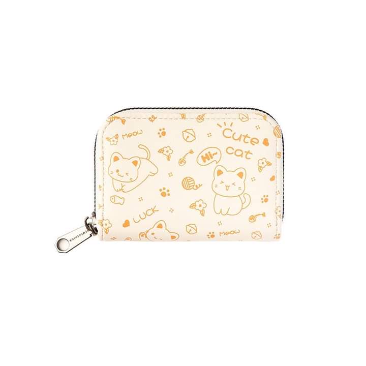 W083, 2023 new cute stick figure cat organ bag multi-card slot large-capacity credit card bag multi-function