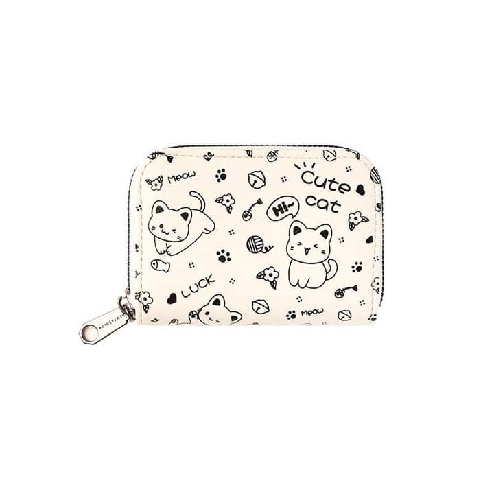 W083, 2023 new cute stick figure cat organ bag multi-card slot large-capacity credit card bag multi-function