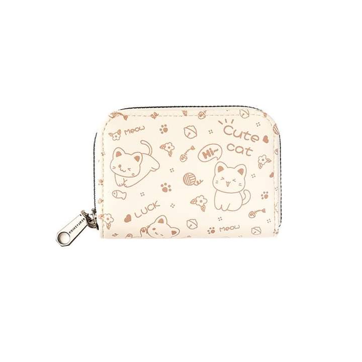 W083, 2023 new cute stick figure cat organ bag multi-card slot large-capacity credit card bag multi-function