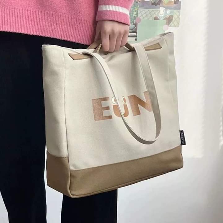 c099, Canvas shoulder bag, tote shape, large capacity, can hold a lot of things, simple style