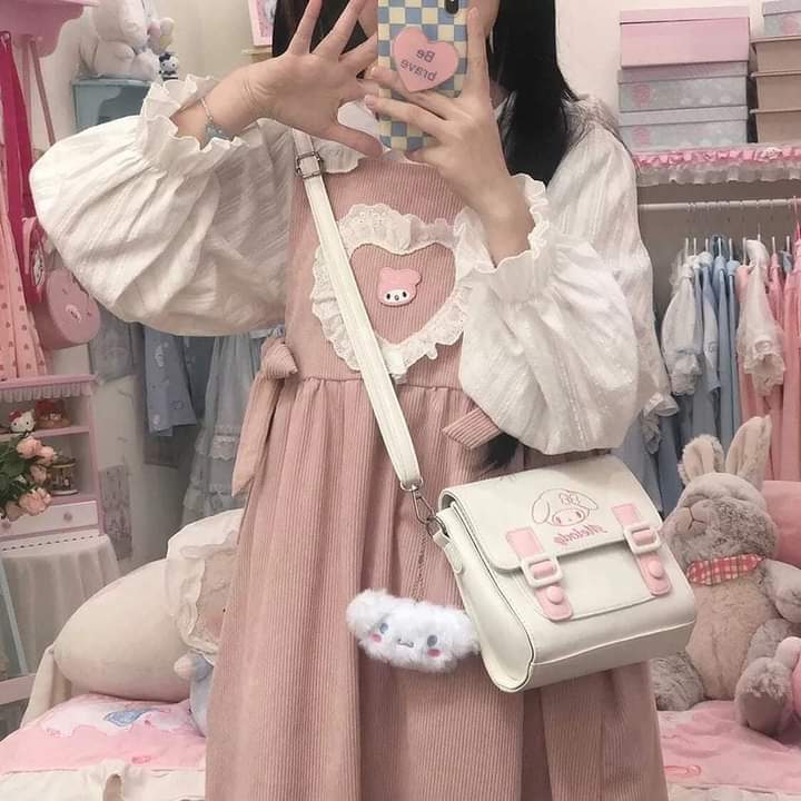 a024, New PU leather shoulder bag, tote shape, square shape, Sanrio Cinnamoroll Kuromi pattern