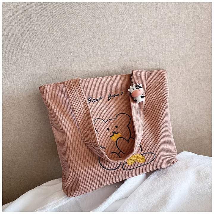 C063, Canvas bag women's shoulder crossbody bag ins bag portable college student class large capacity Japanese style literary simplicity
