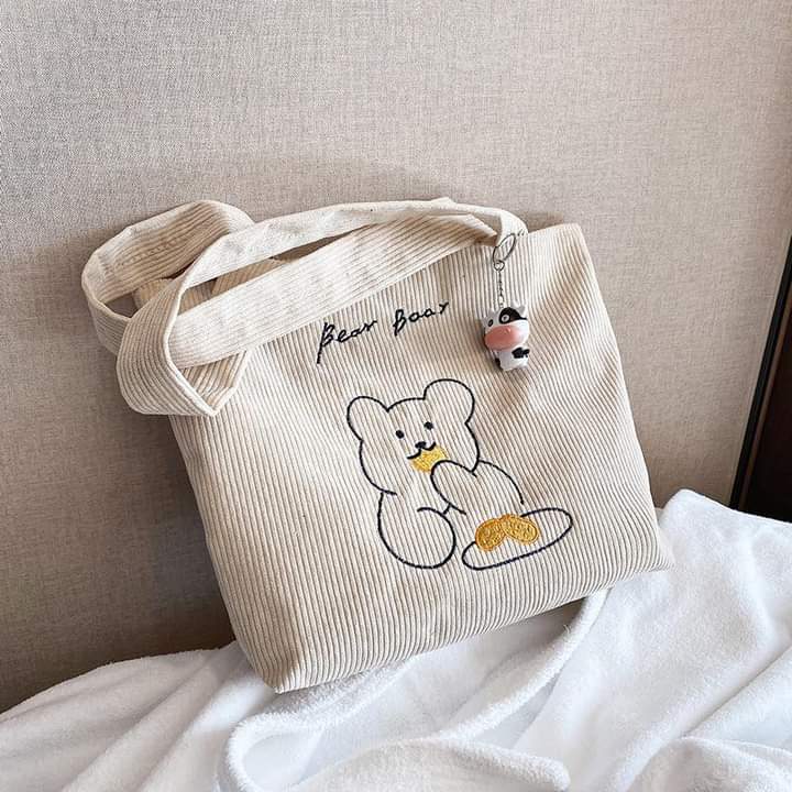C063, Canvas bag women's shoulder crossbody bag ins bag portable college student class large capacity Japanese style literary simplicity