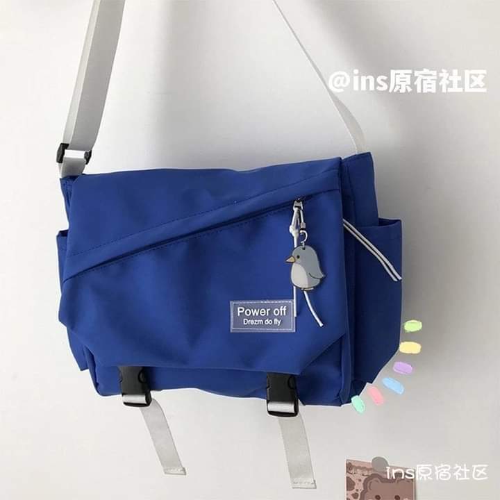 m093, shoulder bag, large capacity, a lot of things, blue, South Korean style