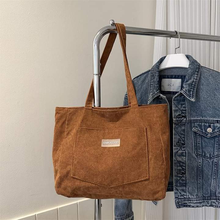 C070, Large capacity tote bag for women 2023 new fashion corduroy shoulder bag ins forest armpit bag handbag