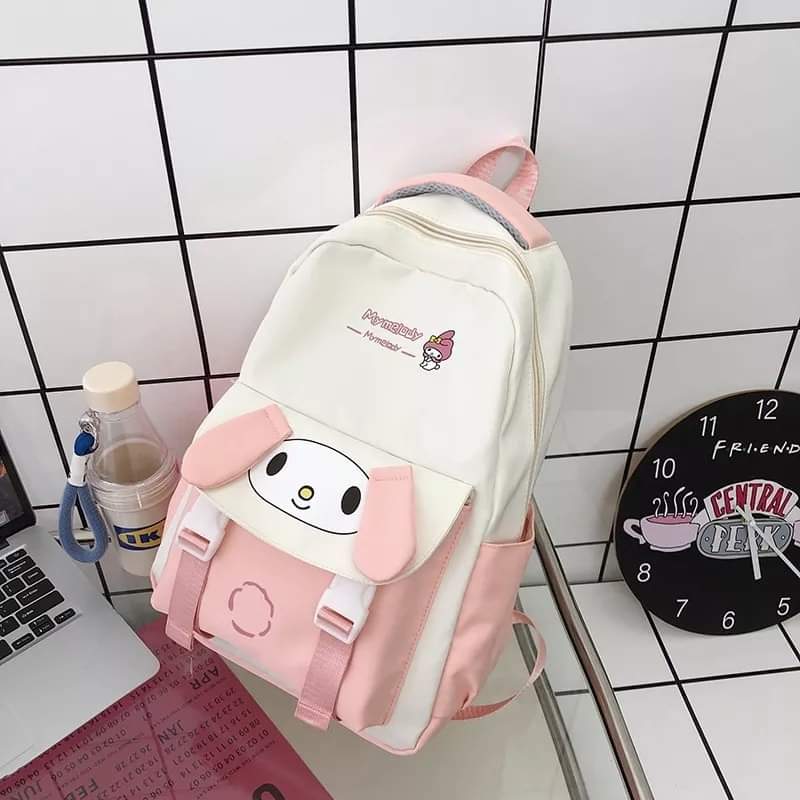 b097, Sanrio Kuromi Cinnamon mymelody backpack Large capacity, waterproof, fashion, for women, students