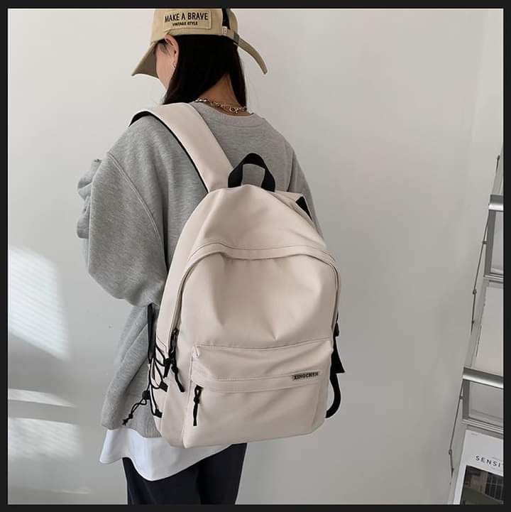 B066, Backpack men's simple travel nylon backpack computer bag women's casual junior high school and high school college student school bag