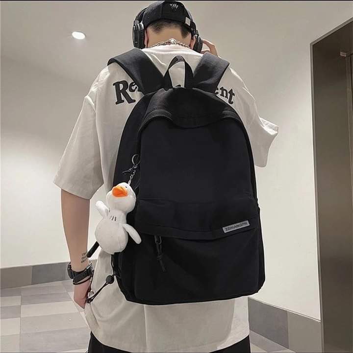 B066, Backpack men's simple travel nylon backpack computer bag women's casual junior high school and high school college student school bag