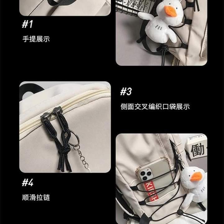 B066, Backpack men's simple travel nylon backpack computer bag women's casual junior high school and high school college student school bag