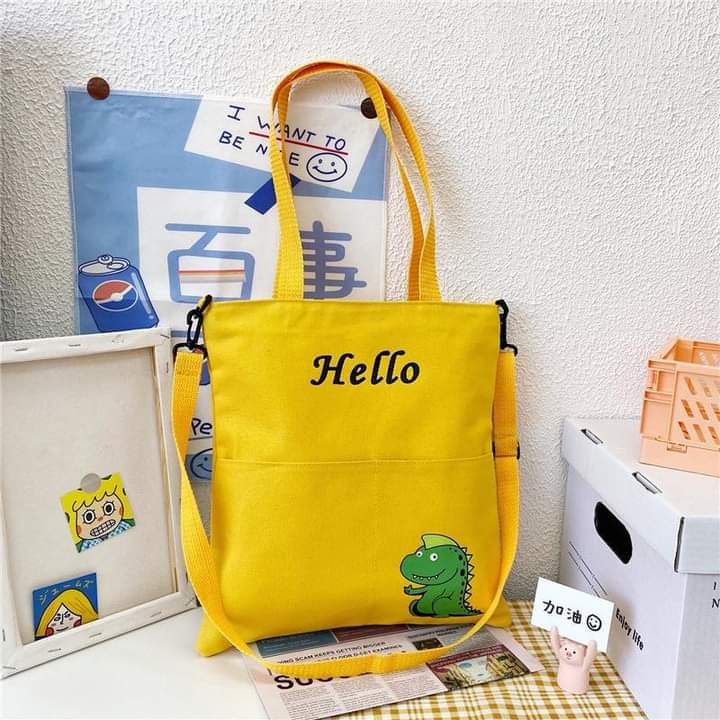 M002, Large-capacity crossbody bag Japanese and Korean printed women's bag canvas bag new student shoulder canvas bag