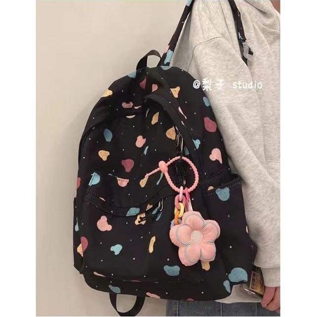 B082, Korean ins cute cartoon print backpack Harajuku ulzzang Japanese versatile soft girl school bag girl backpack
