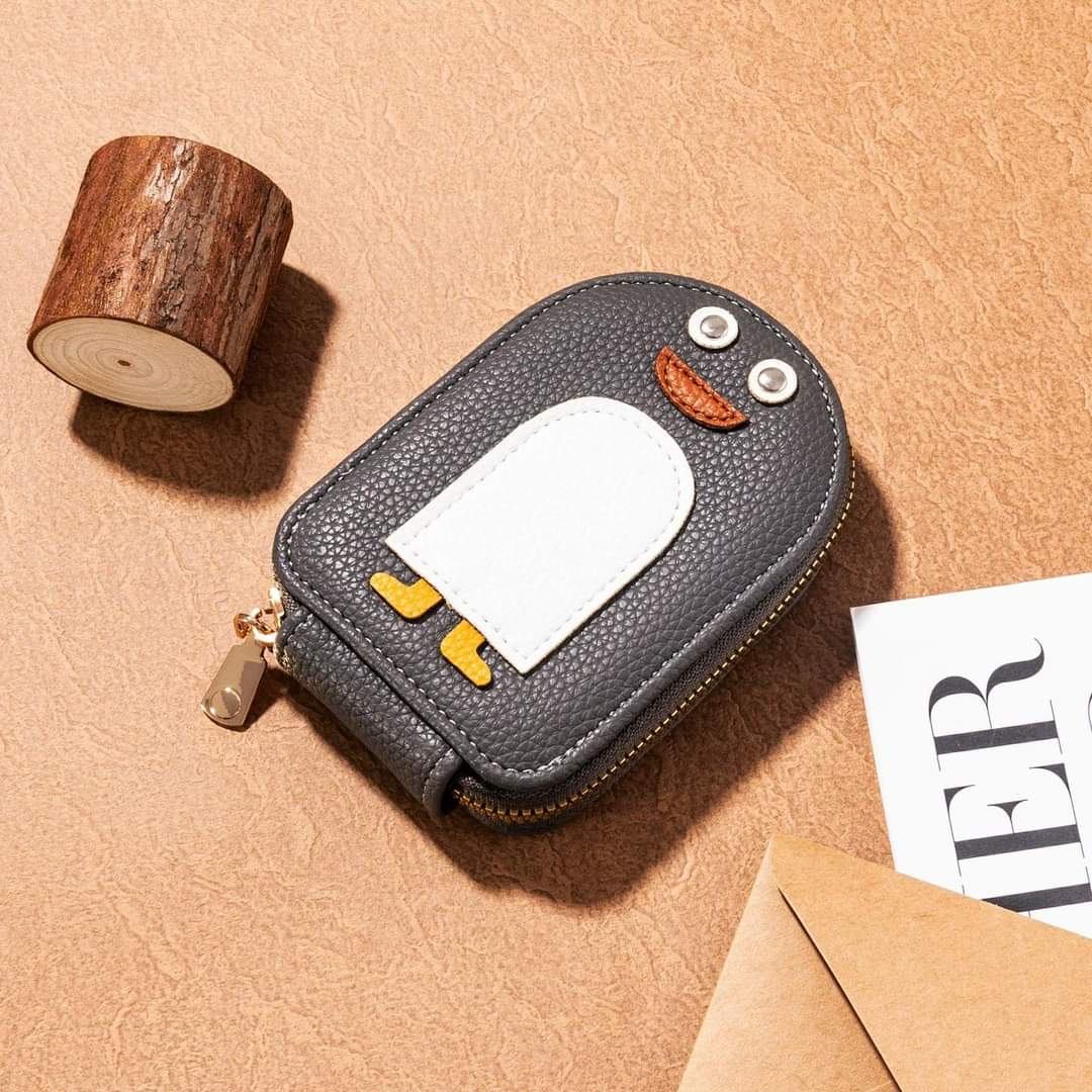 W065, New Cartoon Penguin Small Cute Organ Card Bag Multiple Card Slots Document Bag Large Capacity Card Storage Bag