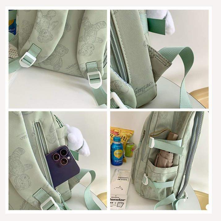 B061, High-looking small and fresh backpack for girls, lightweight and large-capacity schoolbag for middle and high school students, trendy and cool casual backpack