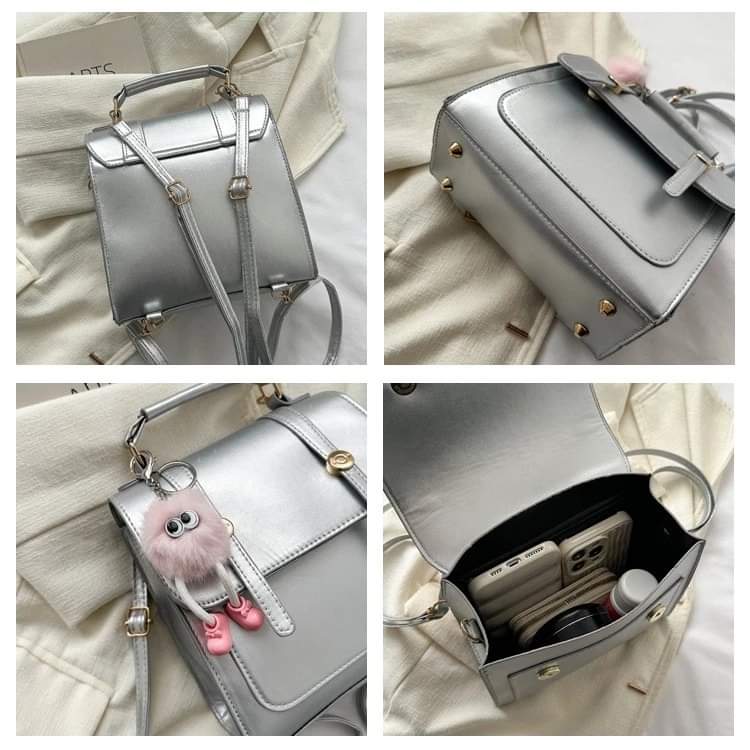 a002,Preferred female double shoulder bag college wind 2023 new fashion casual PU leather bag