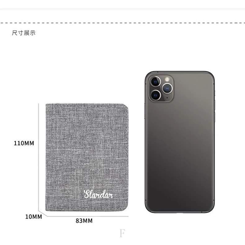 w004,Short wallet, canvas, ultra thin, simple card holder, for men and women