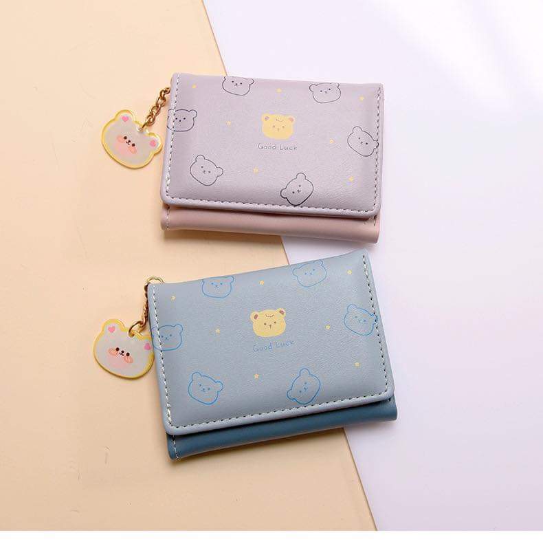 W056, Korean style small wallet ladies wallet short style girls student fashion cartoon coin purse wallet for women