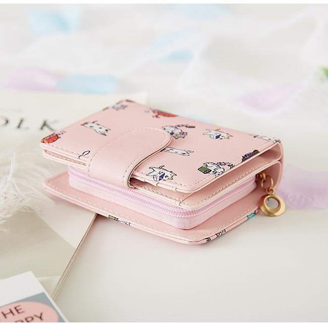 W009, Wallet female student Korean version cute 2023 new cute cartoon fashion folding coin purse multi-functional card holder