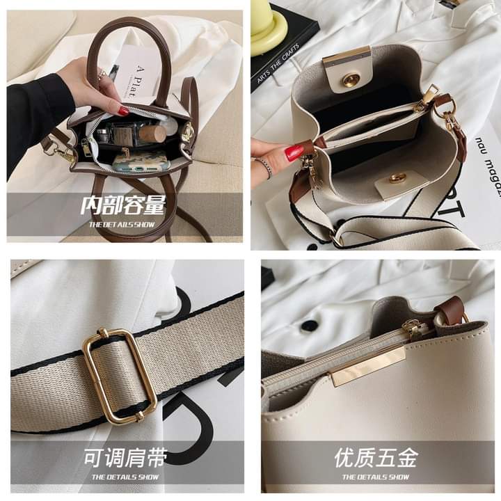 A089, 2023 new bag women's trend Messenger super soft bucket bag PU casual high-level commuting tote bag women's large capacity