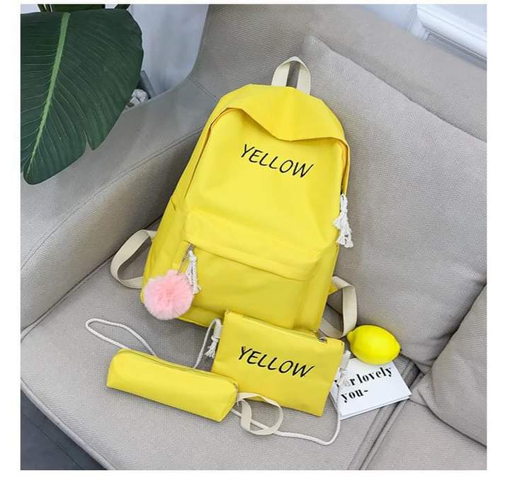 B084, Three-piece backpack new Korean style backpack fashion primary and middle school students school bag large capacity men and women travel bag