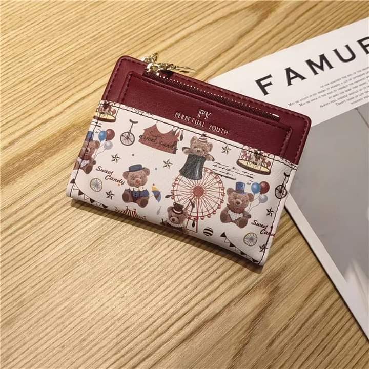 w034, Women's wallet short wallet,genuine,good quality, fashion wallet bag