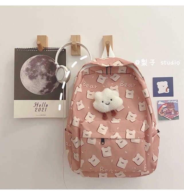 b031, backpack school bag Cute print, Korean style, Harajuku style for women.