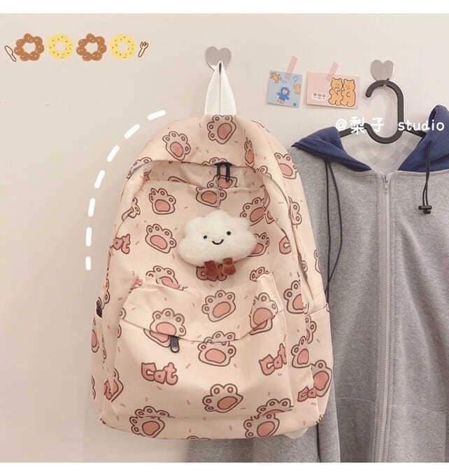 b031, backpack school bag Cute print, Korean style, Harajuku style for women.