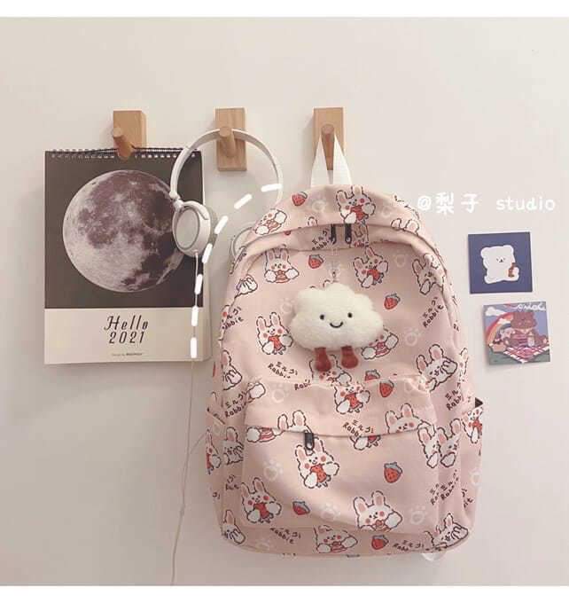 b031, backpack school bag Cute print, Korean style, Harajuku style for women.