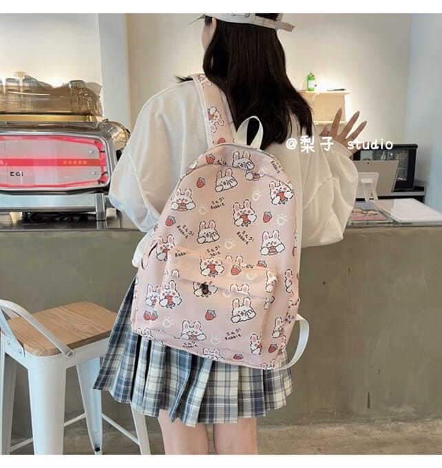 b031, backpack school bag Cute print, Korean style, Harajuku style for women.