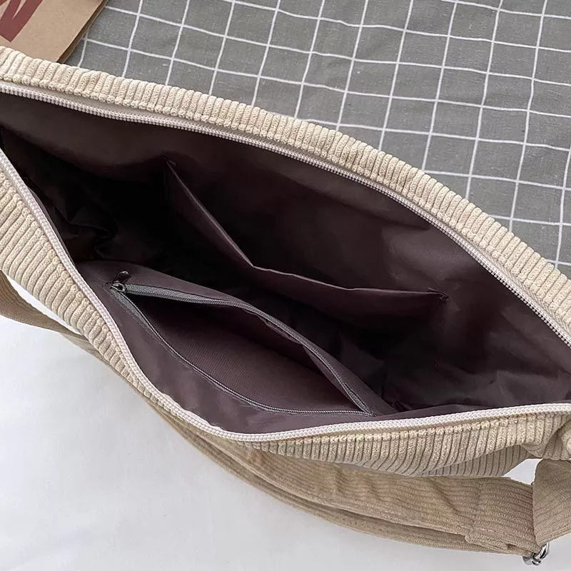 m030,Corduroy shoulder bag, small size, can hold a lot of things, simple style, summer fashion for girl