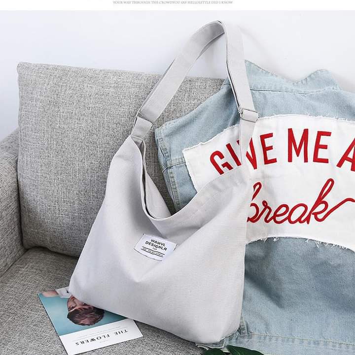 M062, New style canvas women's bag large bag Korean style letter shoulder class bag portable large-capacity canvas bag