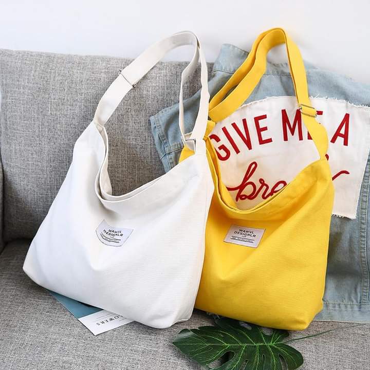 M062, New style canvas women's bag large bag Korean style letter shoulder class bag portable large-capacity canvas bag