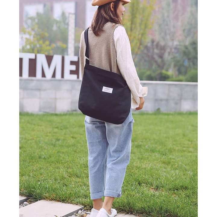 M062, New style canvas women's bag large bag Korean style letter shoulder class bag portable large-capacity canvas bag