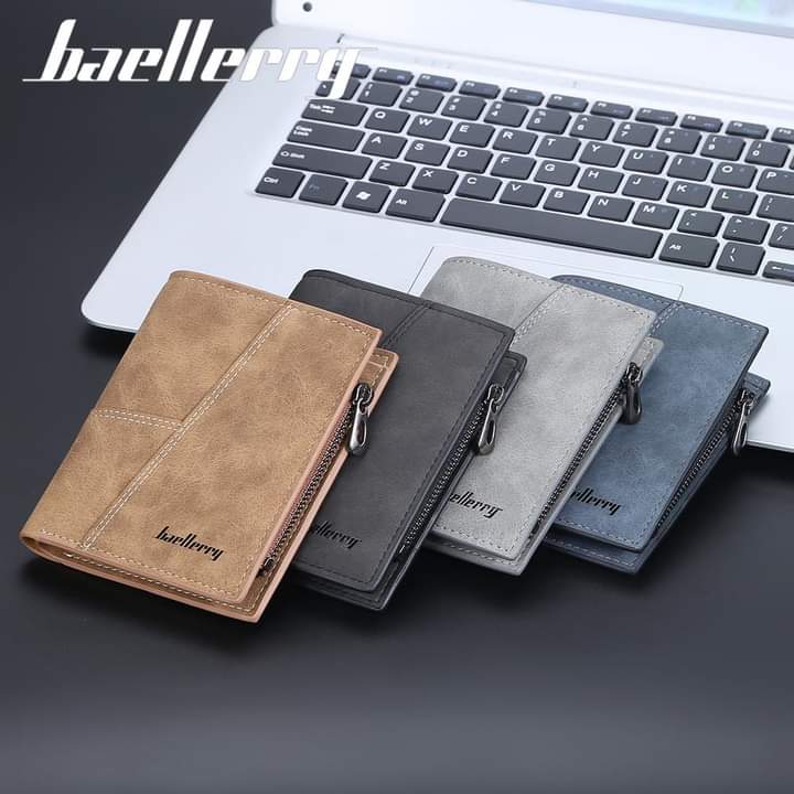 Mw008, 2023 New Men's Short Wallet Business Vertical Multi-Card Zipper Wallet Coin Purse