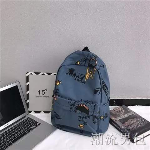 b003, QaQ backpack, fashion trend, bag, male student, junior high school student, ins tide cool