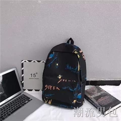 b003, QaQ backpack, fashion trend, bag, male student, junior high school student, ins tide cool