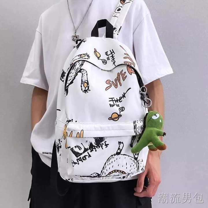 b003, QaQ backpack, fashion trend, bag, male student, junior high school student, ins tide cool