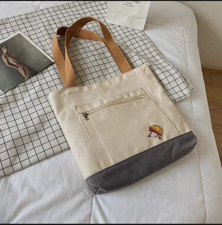 c023, cloth bag shoulder bag new large capacity canvas bag solid color simple shoulder bag simple student bag canvas bag