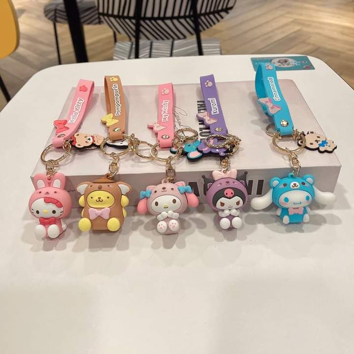 D006, Kulomi key chain cinnamon dog doll cartoon school bag pendant Melody key chain silicone pendant