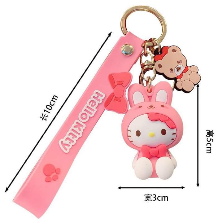 D006, Kulomi key chain cinnamon dog doll cartoon school bag pendant Melody key chain silicone pendant