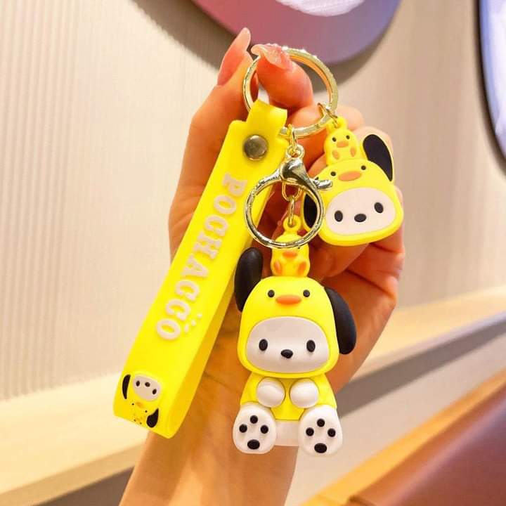 D006, Kulomi key chain cinnamon dog doll cartoon school bag pendant Melody key chain silicone pendant