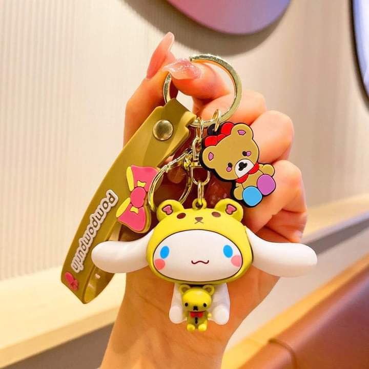 D006, Kulomi key chain cinnamon dog doll cartoon school bag pendant Melody key chain silicone pendant