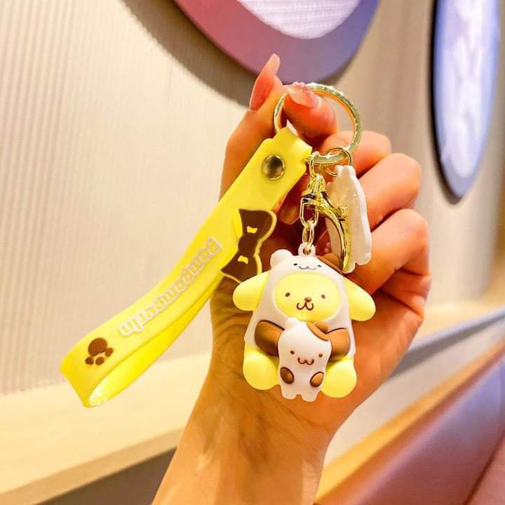 D006, Kulomi key chain cinnamon dog doll cartoon school bag pendant Melody key chain silicone pendant