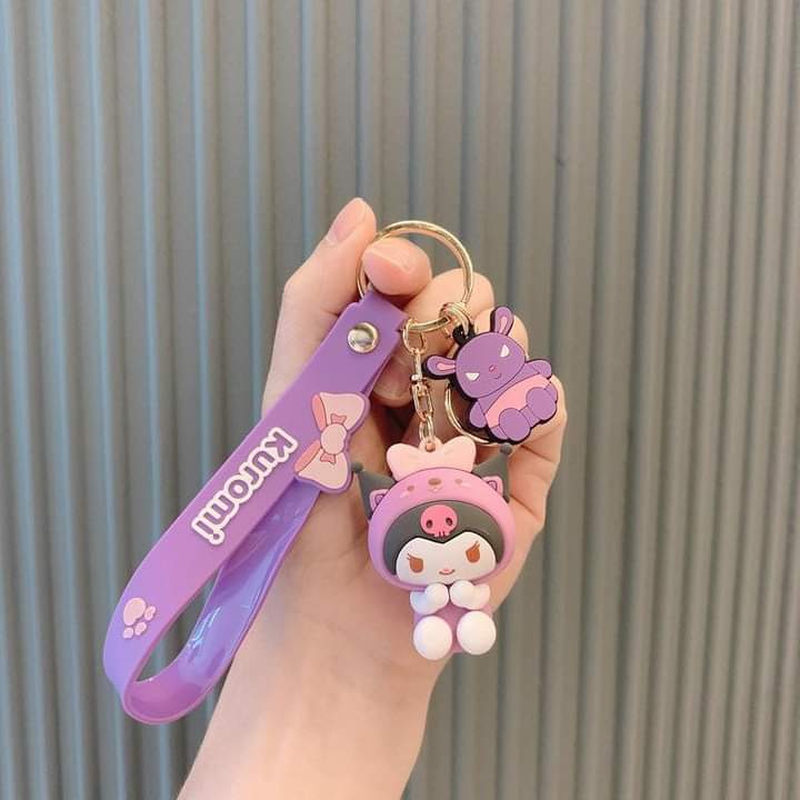 D006, Kulomi key chain cinnamon dog doll cartoon school bag pendant Melody key chain silicone pendant
