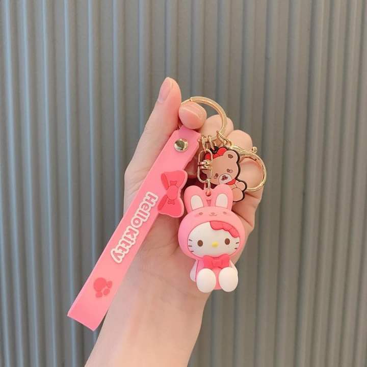 D006, Kulomi key chain cinnamon dog doll cartoon school bag pendant Melody key chain silicone pendant