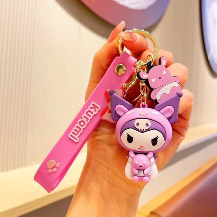 D006, Kulomi key chain cinnamon dog doll cartoon school bag pendant Melody key chain silicone pendant